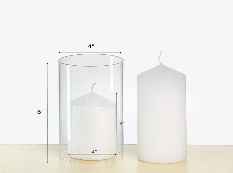 CYS EXCEL حامل شموع زجاجي شفاف مفتوح من CYS EXCEL 2 قطع (ارتفاع: 6" قطر: 4") - Image 4